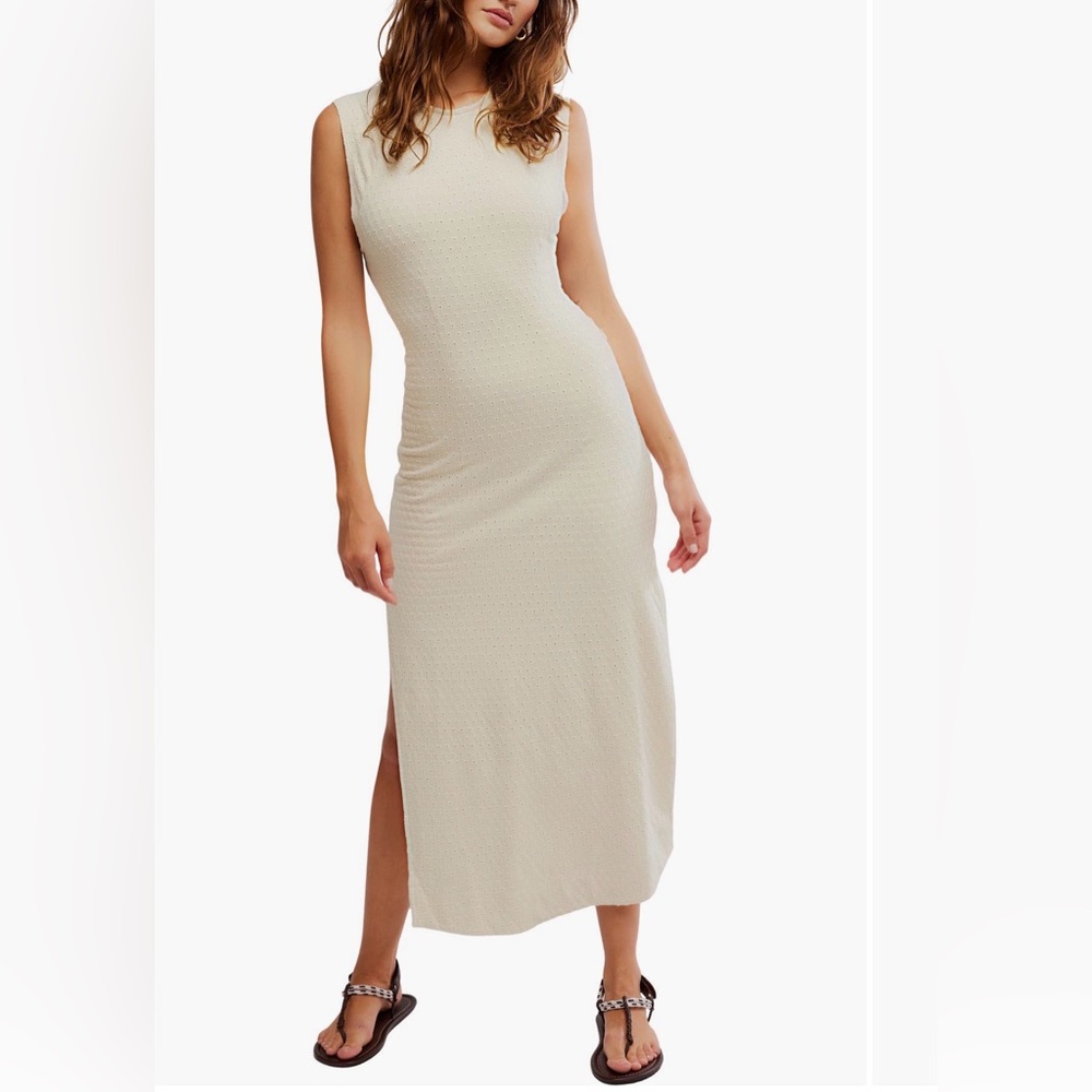 Free People Eventide Sleeveless Eyelet Midi Dress